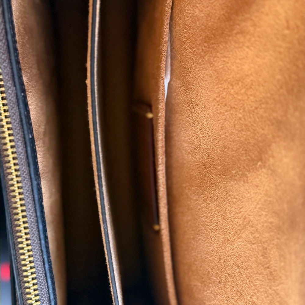 Coach Two-Tone Signature Chain Crossbody in Brown and Black - Picture 3 of 5